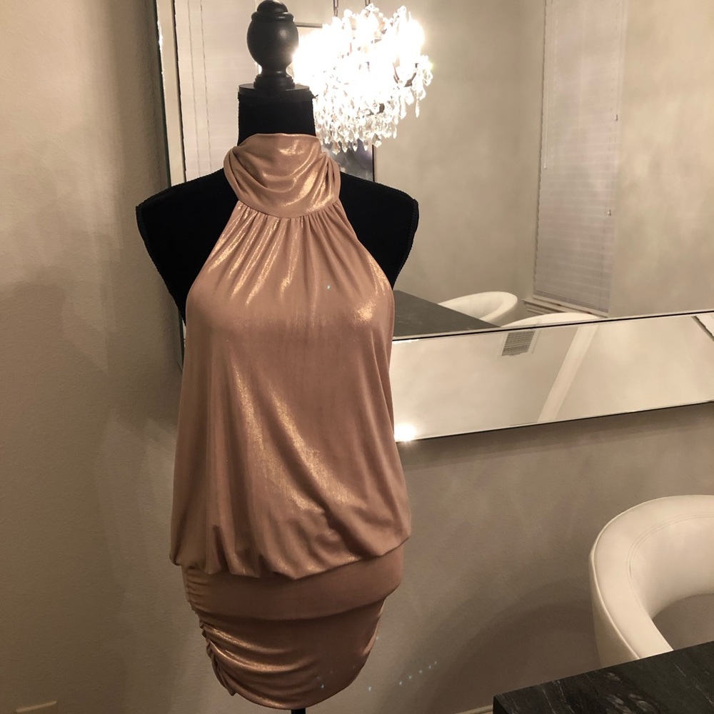 Bebe gold dress